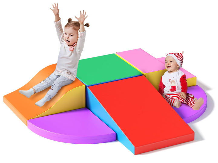 6PCS Softbausteine,Schaumstoff bausteine Kinder,Kletterbausteine aus Schaumstoff – Krabbellandschaft