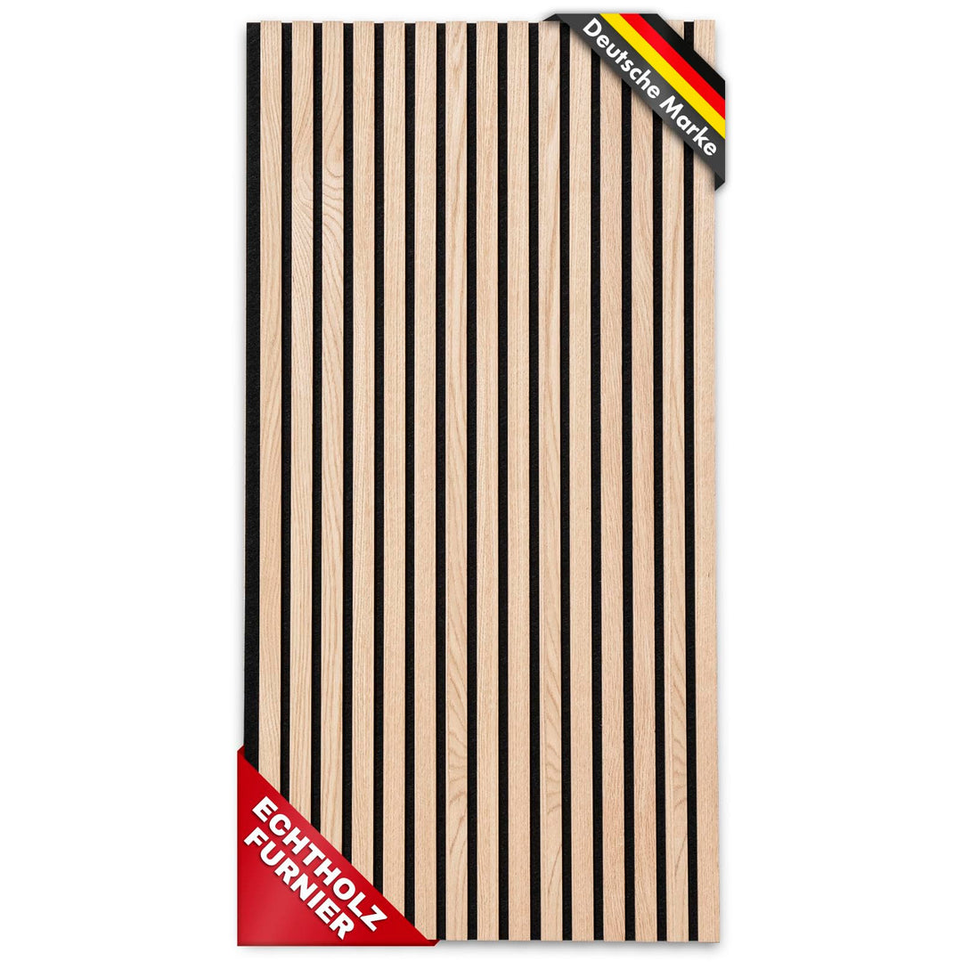 Floordirekt 3D Akustikpaneele 118 x 60 cm, Wandpaneele mit Echtholzfurnier für eine angenehme Raumak