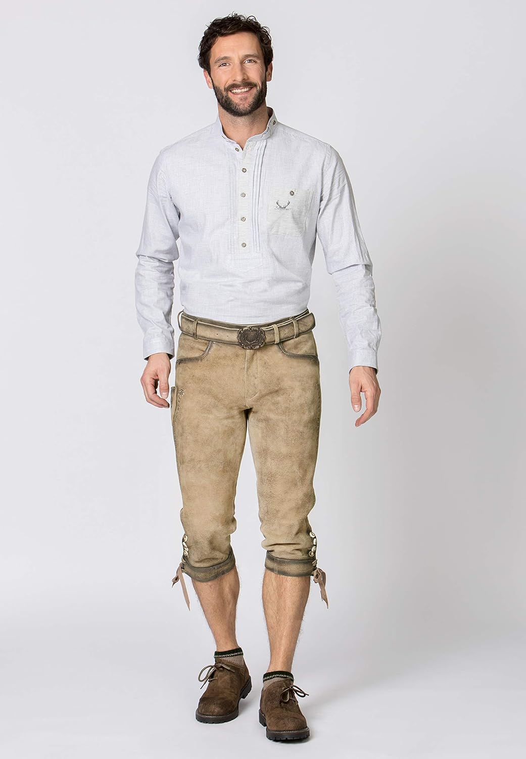Stockerpoint Herren Lederhose Hose Siggi2, 44 Wood Gespeckt
