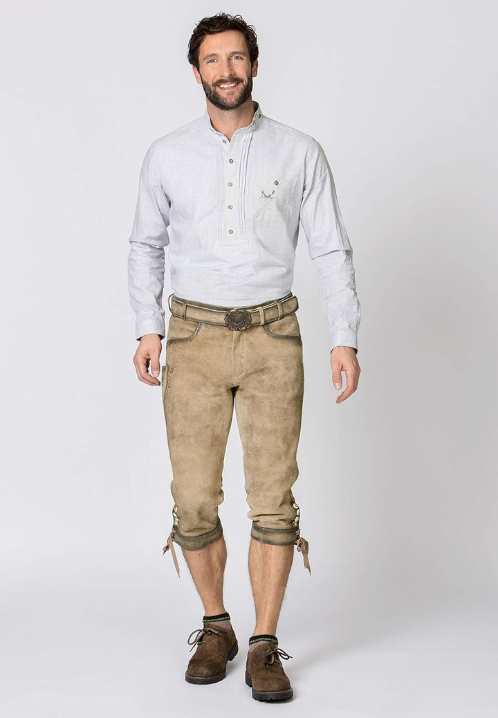 Stockerpoint Herren Lederhose Hose Siggi2, 44 Wood Gespeckt