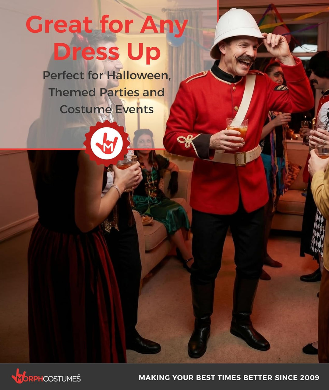 rotes Soldat Kostüm für Herren, Britische Wache, Halloween Karneval, M
