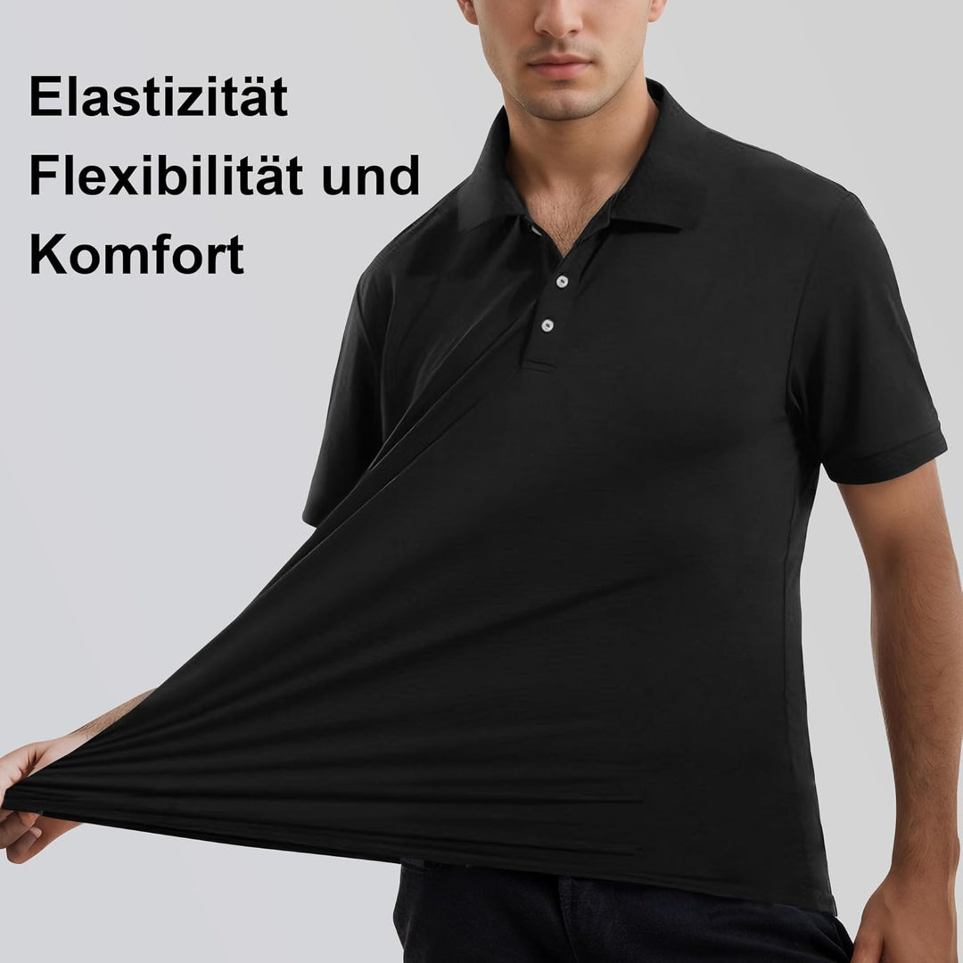 Liking Herren Basic Poloshirt Baumwolle Polo Shirts Polohemd Kurzarmshirt mit Knopfleiste Atmungsakt