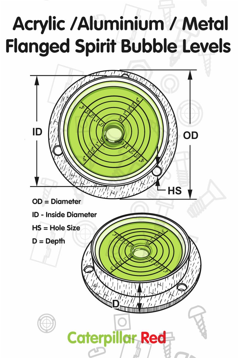 Dosenlibelle 100mm -Geflanschte Grosse Metall-Wasserwaage mit Luftblase, 100mm Durchmesser, Gradanga