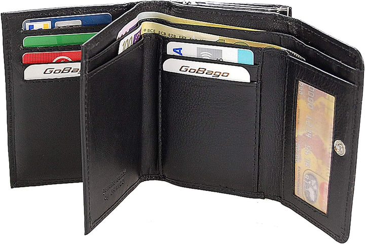 GoBago Branco Damen Geldbörse Leder 6 Farben, Portemonnaie Geldbeutel mit Metall Bügel, Knipser (Sch