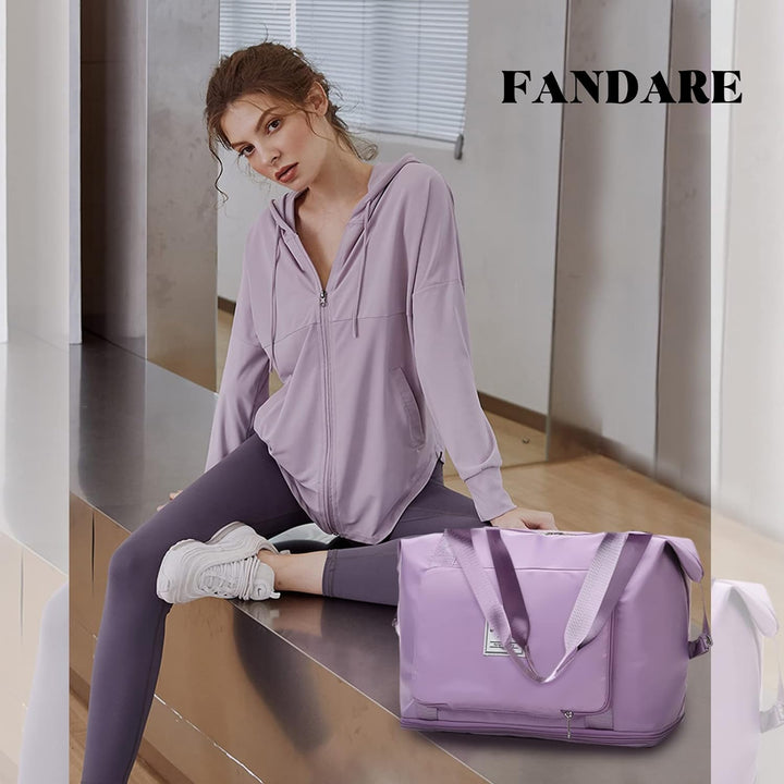 FANDARE Reisetaschen Handgepäck Tasche Faltbare Sporttasche Übernachtung Tote Handtasche Damen Herre