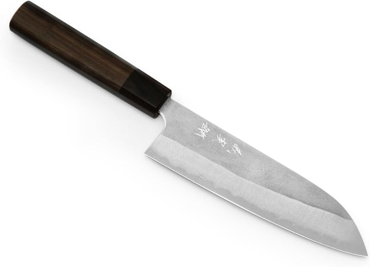 Profi SANTOKU Koch-Messer Yoshimi Kato Nashiji. Klingen-Länge 17cm. Aogami super, 3 Lagen, hand-gesc