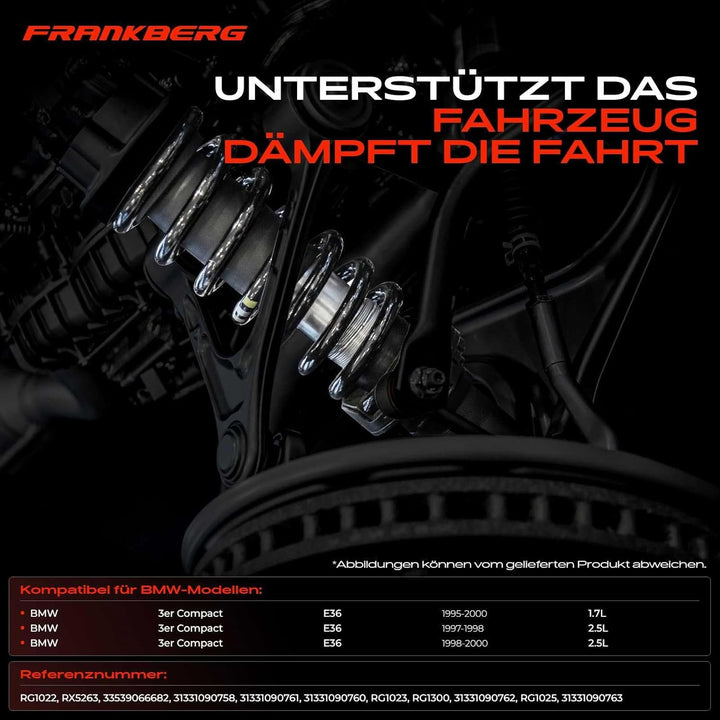 Frankberg 4x Federn Fahrwerksfeder Vorne Hinten Kompatibel mit 3er Compact E36 1.7L 2.5L 1995-2000 R