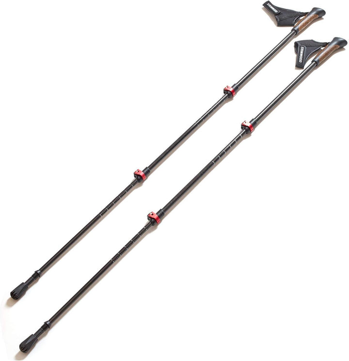 Steinwood Premium 100% Carbon Nordic Walking Stöcke verstellbar mit Teleskop und Klemmverschluss mit