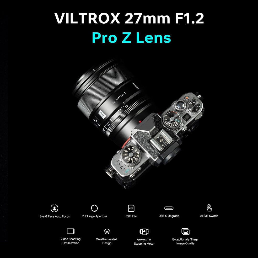 VILTROX 27mm f/1.2 F1.2 Pro Level Z Mount Objektiv Autofokus Grosse Blende APS-C Objektiv Kompatibel