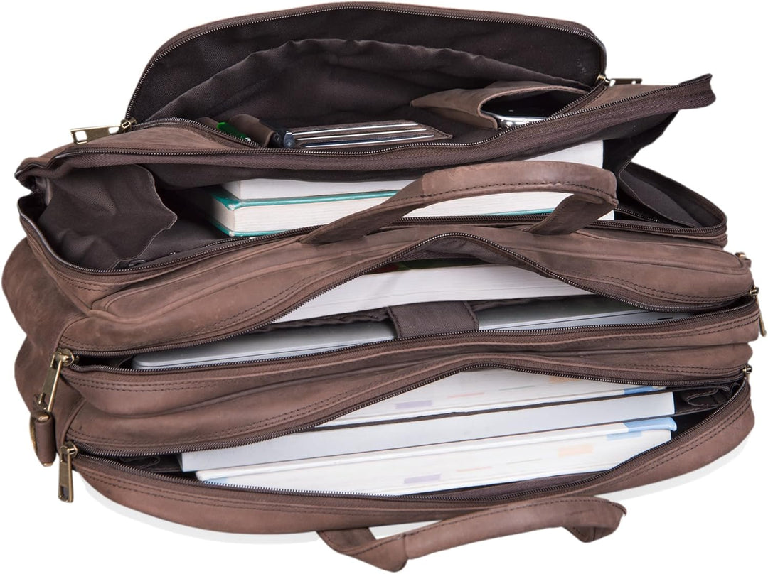 STILORD Artemis Vintage Lehrertasche Leder Aktentasche Herren Damen Businesstasche gross für Zwei Ak