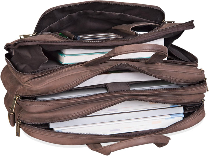 STILORD Artemis Vintage Lehrertasche Leder Aktentasche Herren Damen Businesstasche gross für Zwei Ak