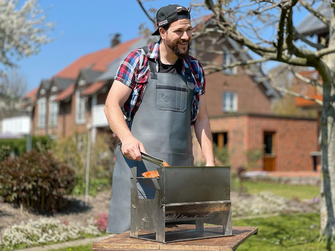 FENNEK Premium Grillschürze aus 100% Leder | | Schmutz- und wasserabweisend | Perfekt zum Grillen mi