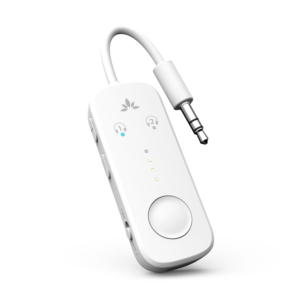 Avantree Relay - Premium Flugzeug Bluetooth 5.3 Adapter für alle Kopfhörer, apt-X geringe Latenz, un