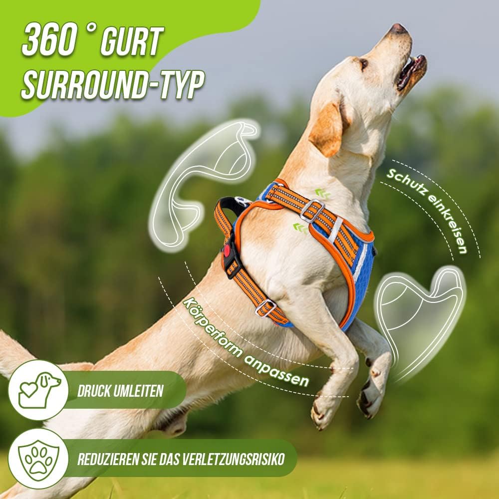Eyein No-Pull Hundegeschirr, Air-Mesh Atmungsaktiv Brustgeschirr für kleine, mittelgrosse und grosse