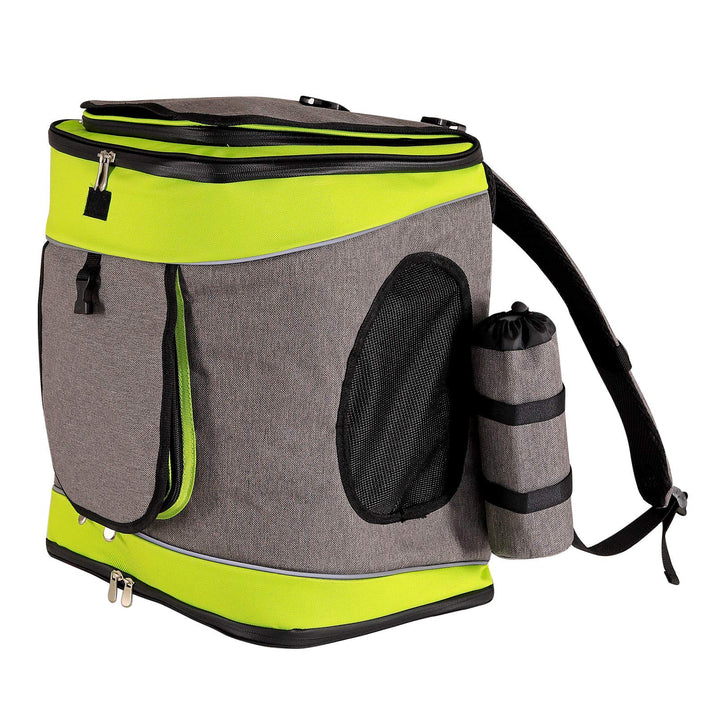 lionto Hunderucksack faltbarer Katzenrucksack Hundetransporttasche Haustiertragetasche, grau/grün, G