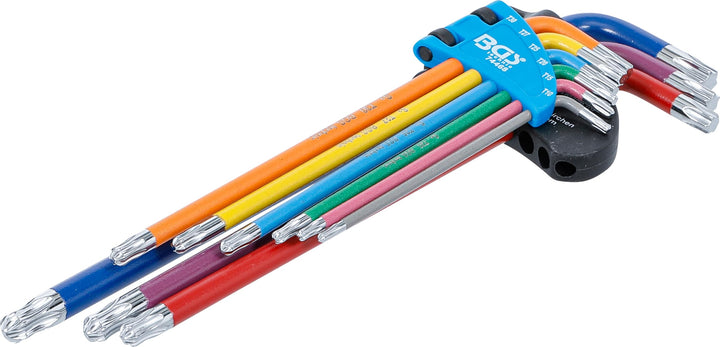 BGS 74468 | Winkelschlüssel-Satz | Multicolour | extra lang | T-Profil (für Torx) mit Kugelkopf T10