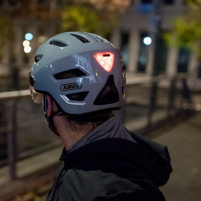 ABUS Stadthelm Pedelec 2.0 ACE - Fahrradhelm mit Rücklicht, Visier, Regenhaube, Ohrenschutz - für Da