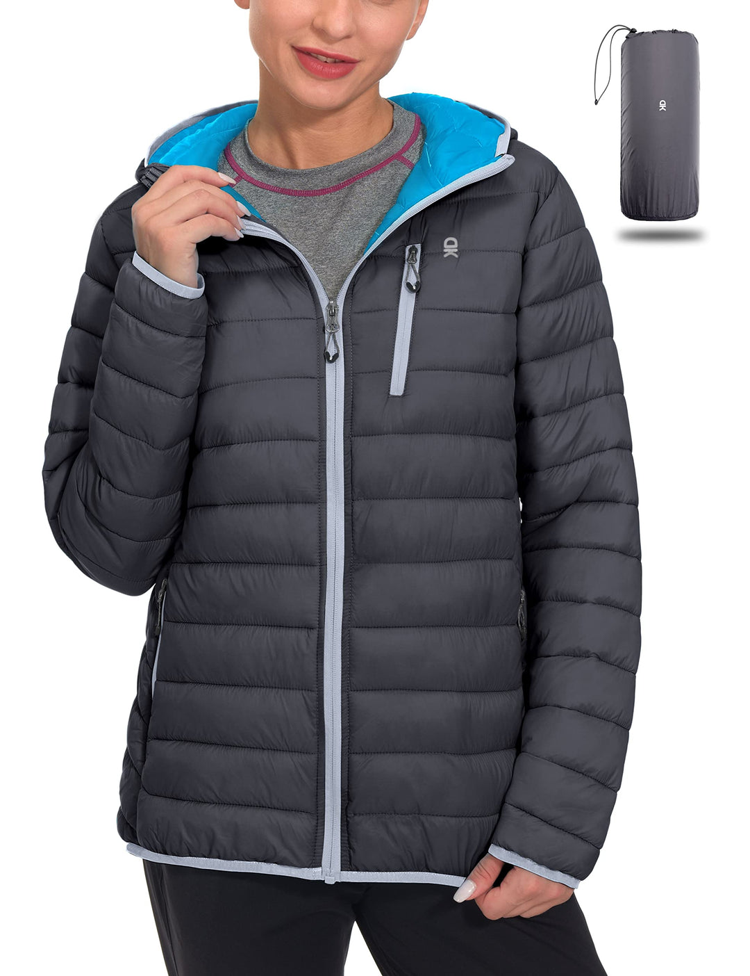 Little Donkey Andy Daunenjacken Damen Leichte Steppjacke Winddichte Warme Winterjacke Outdoor Kapuze