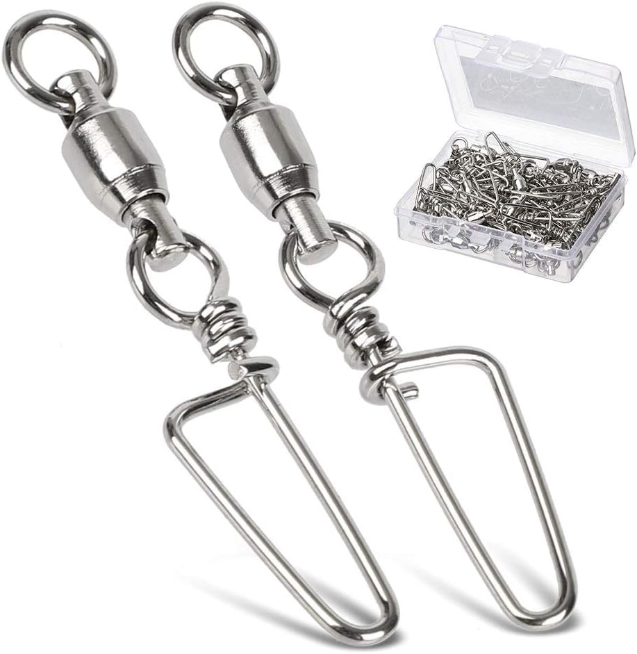 9Tong Kugellager Wirbel mit Coastlock Snap, Edelstahl geschweisster Ring für Angeln Salzwasser Stand