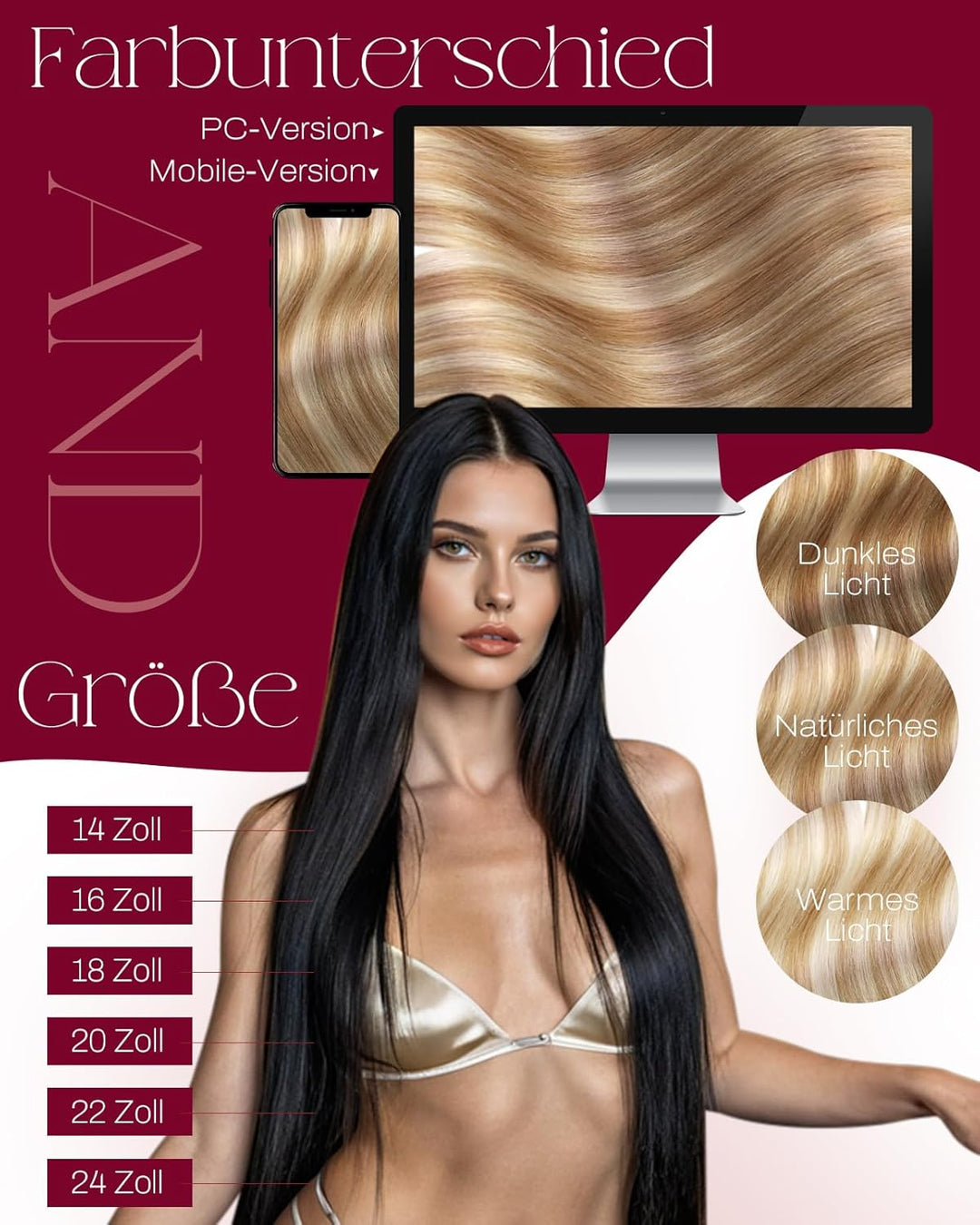 Moresoo Tressen Echthaar Blond Weaving Extensions Hellbraun mit Blond Echthaar Tressen zum Einnähen