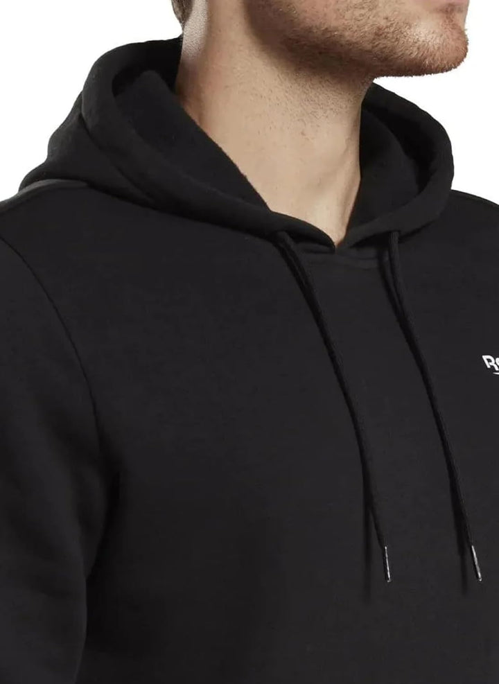 Reebok Herren Logo auf der Linken Brust Kapuzenpullover, L Schwarz