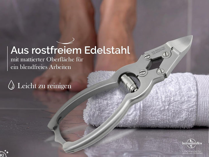 Fuss Nagelzange mit doppelter Übersetzung aus Edelstahl für kräftige starke verdickte Fussnägel
