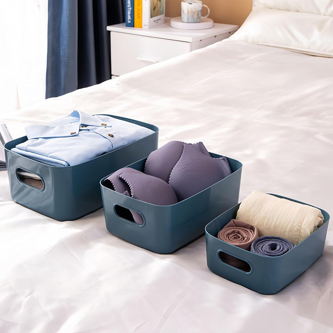 5 stück Aufbewahrungsbox Kunststoff Grün 25×18×10 cm, Aufbewahrungsboxen mit Griff,Boxen Aufbewahrun