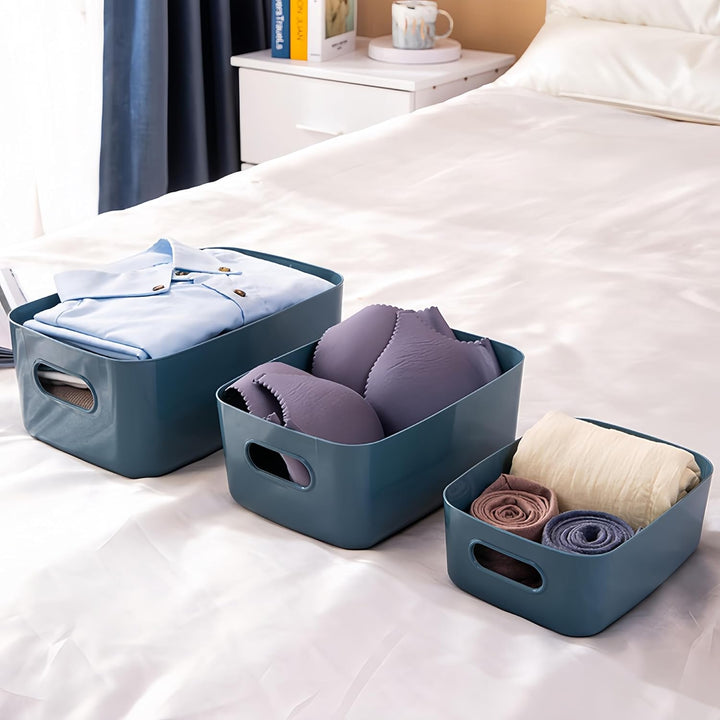 5 stück Aufbewahrungsbox Kunststoff Grün 25×18×10 cm, Aufbewahrungsboxen mit Griff,Boxen Aufbewahrun