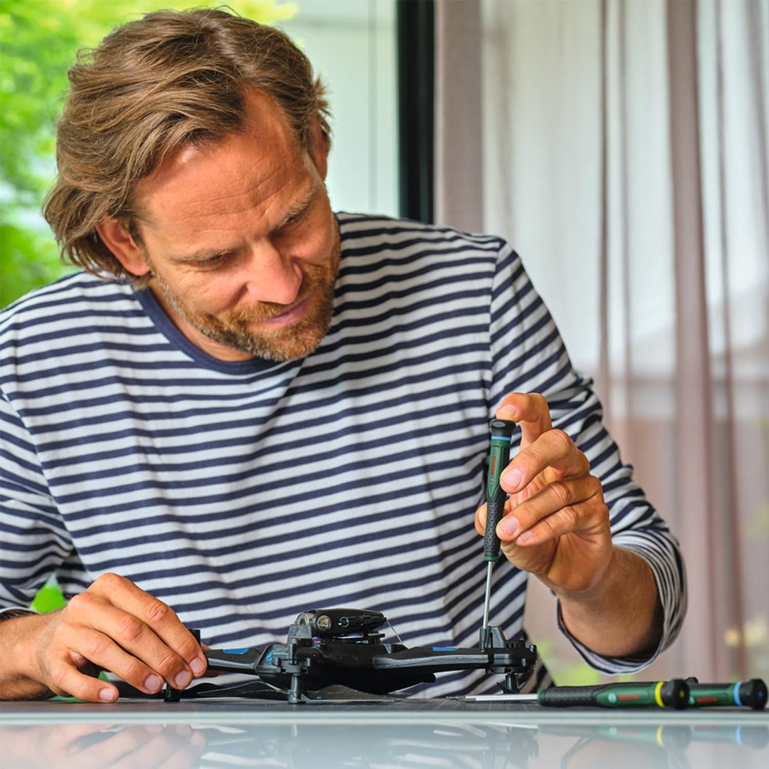 Bosch Präzisionsschraubendreher Set 8-teilig (Erstklassige S2-Stahl-Schraubendreher für Heimwerken u