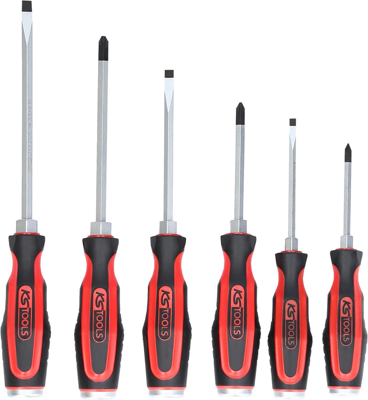 KS Tools 151.1165 ERGOTORQUEmax Schlagkappen-Schraubendreher-Satz, 6-tlg. Schlitz, PZ