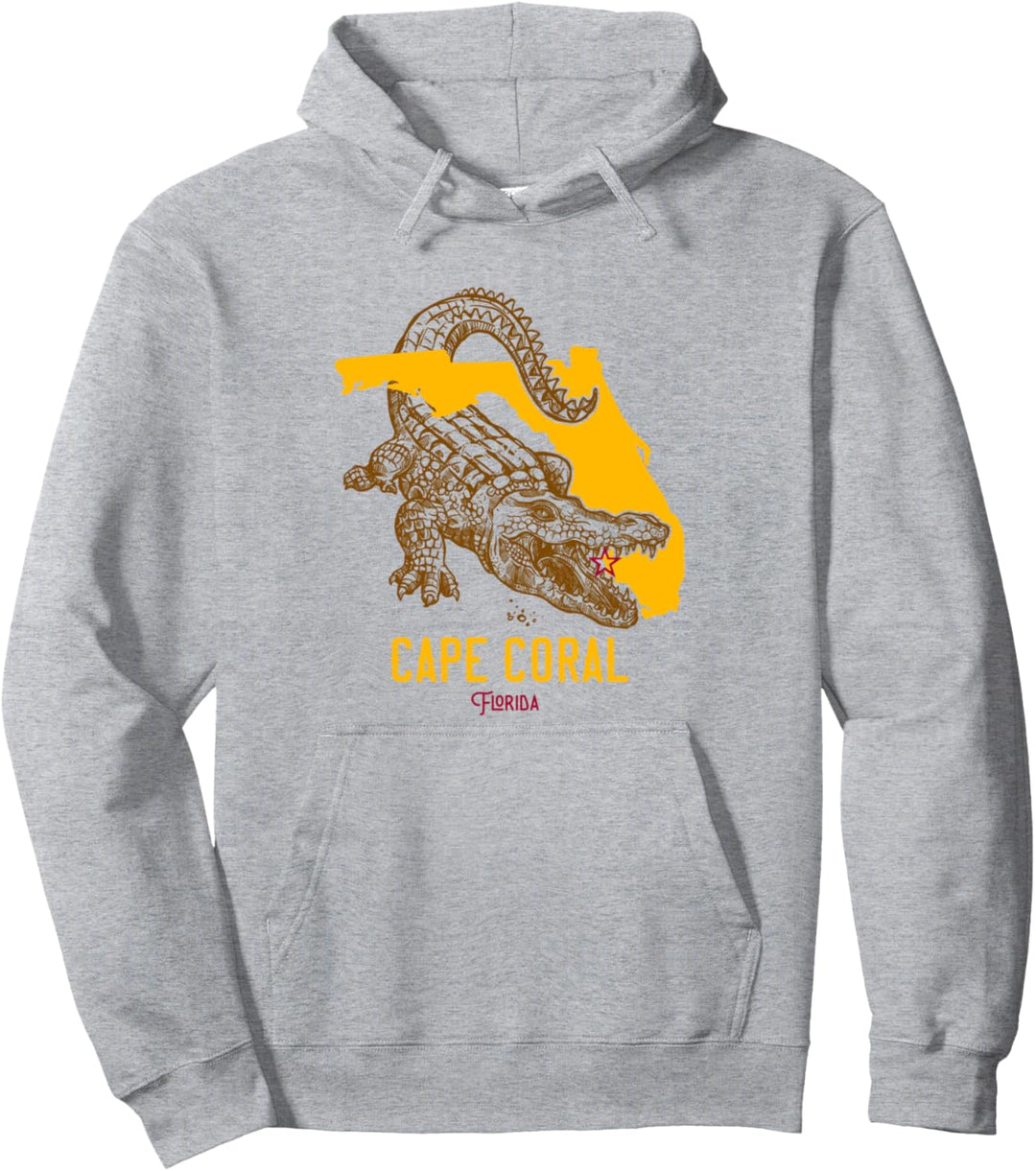Cape Coral Florida FL Aligator Urlaub Surf Sonnenuntergang Pullover Hoodie