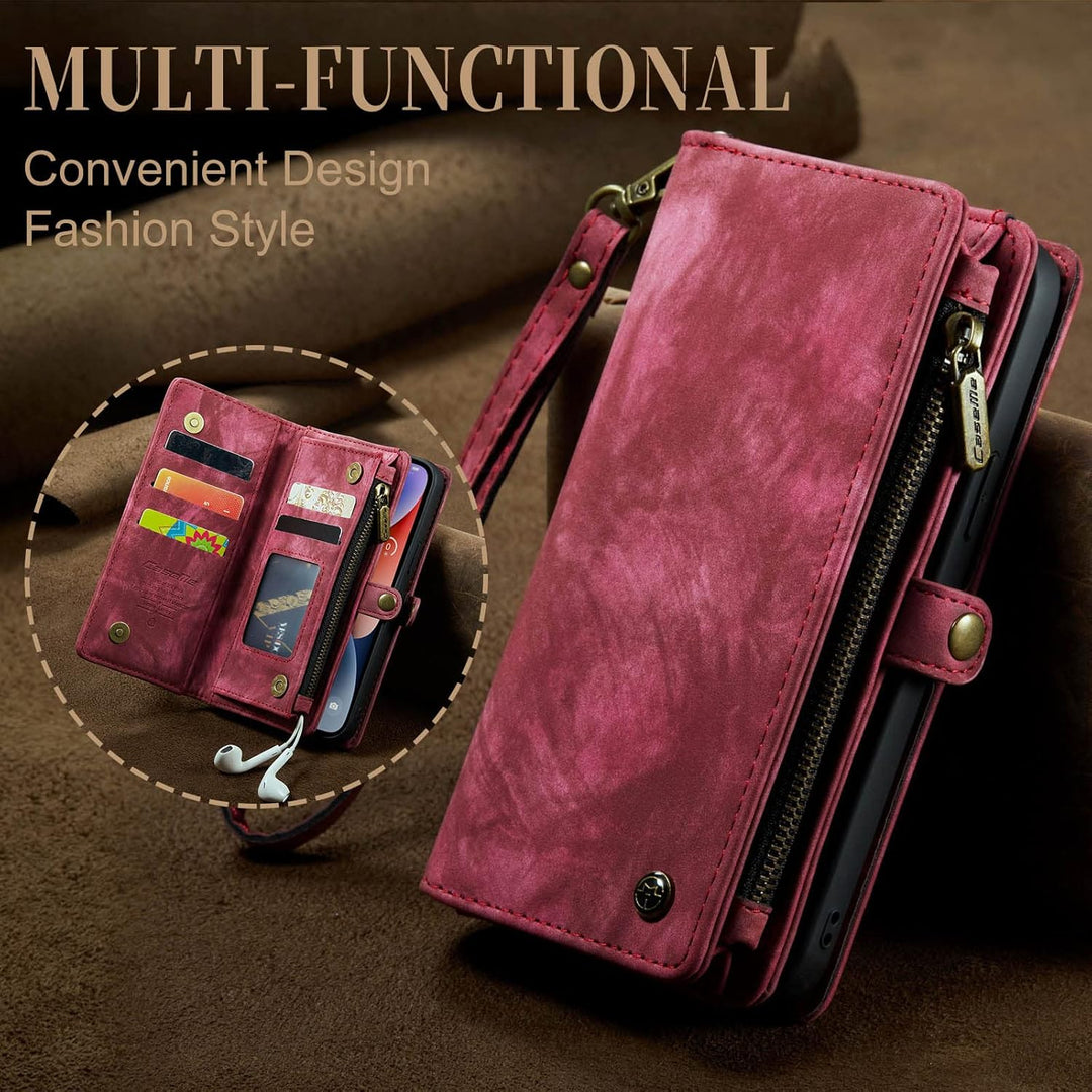 UFinetech iPhone 14 Plus Hülle, Flip Leder TPU Stossfeste Kartenfach Tasche Handyhülle iPhone 14 Plu