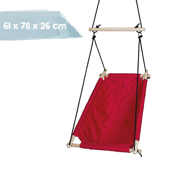 roba Hängesitz, Kinderschaukel rot, Hängeschaukel verstellbar von Schaukelliege zu Schaukelsitz, Hän