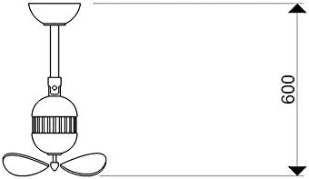 innovativer Deckenventilator Toledo mit Wandschalter, Messing antik, Flügel Walnuss