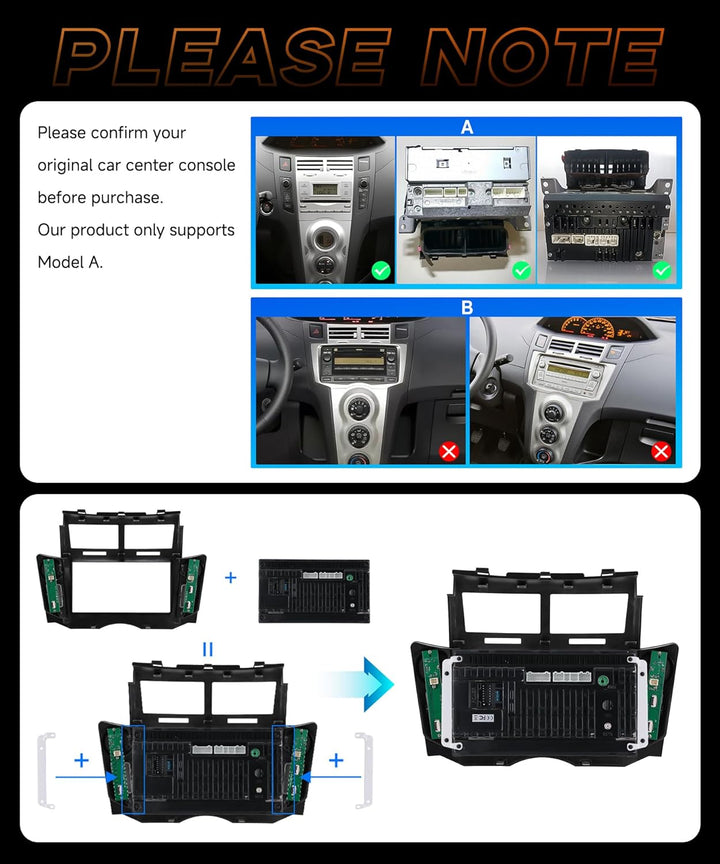 Rimoody 4G+64G Android Autoradio für Toyota Yaris/Vitz/Platz 2005-2011 mit Wireless Carplay Android