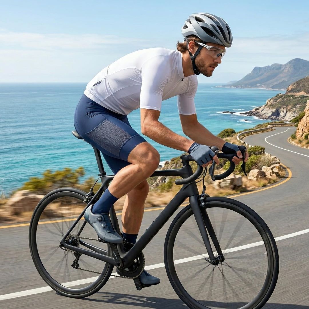 Lo.gas Herren Radfahren Bib Shorts, Radfahren Shorts für Männer Gel gepolstert mit Taschen, Road Sho