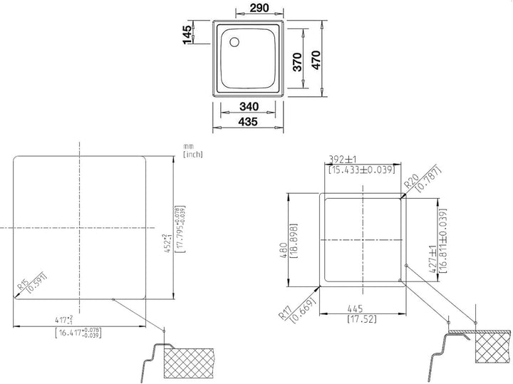 BLANCO TOP EE 4 x 4 | Edelstahl | Einbauart: Einbau von Oben | ohne Ablaufgarnitur | 45er Unterschra