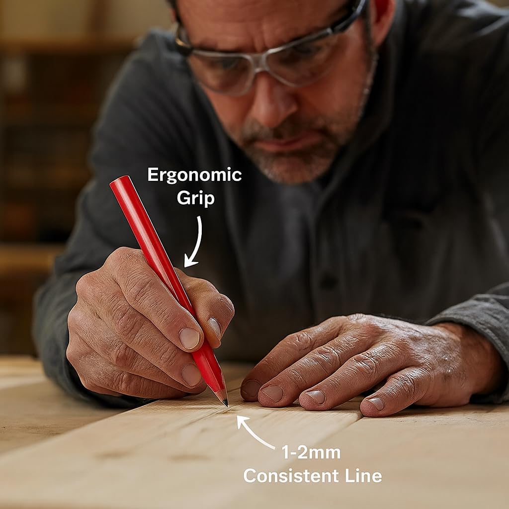 PRODIAMANT Zimmermannsbleistift oval, 250mm lang - Der perfekte Bleistift für Industrie und Handwerk