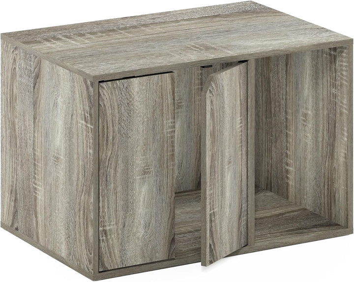 Furinno Peli Small Litter Box Enclosure, French Oak Grey French Oak Grey S, French Oak Grey S