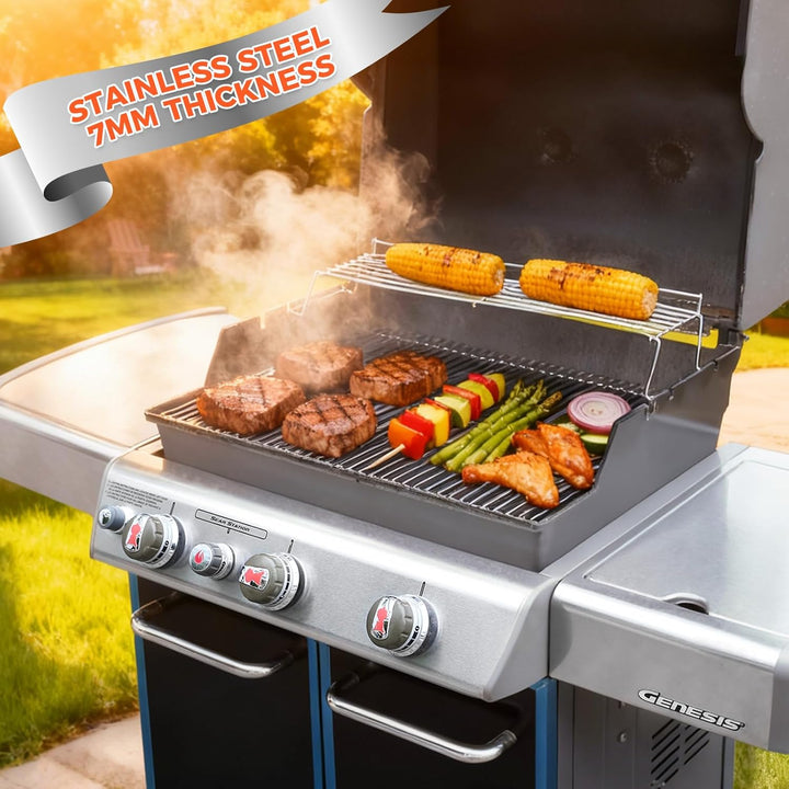 QuliMetal 49,5 x 33cm 7528 Grillrost Edelstahl für Weber Genesis E-310/320/330, S-310/320/330 (2007-