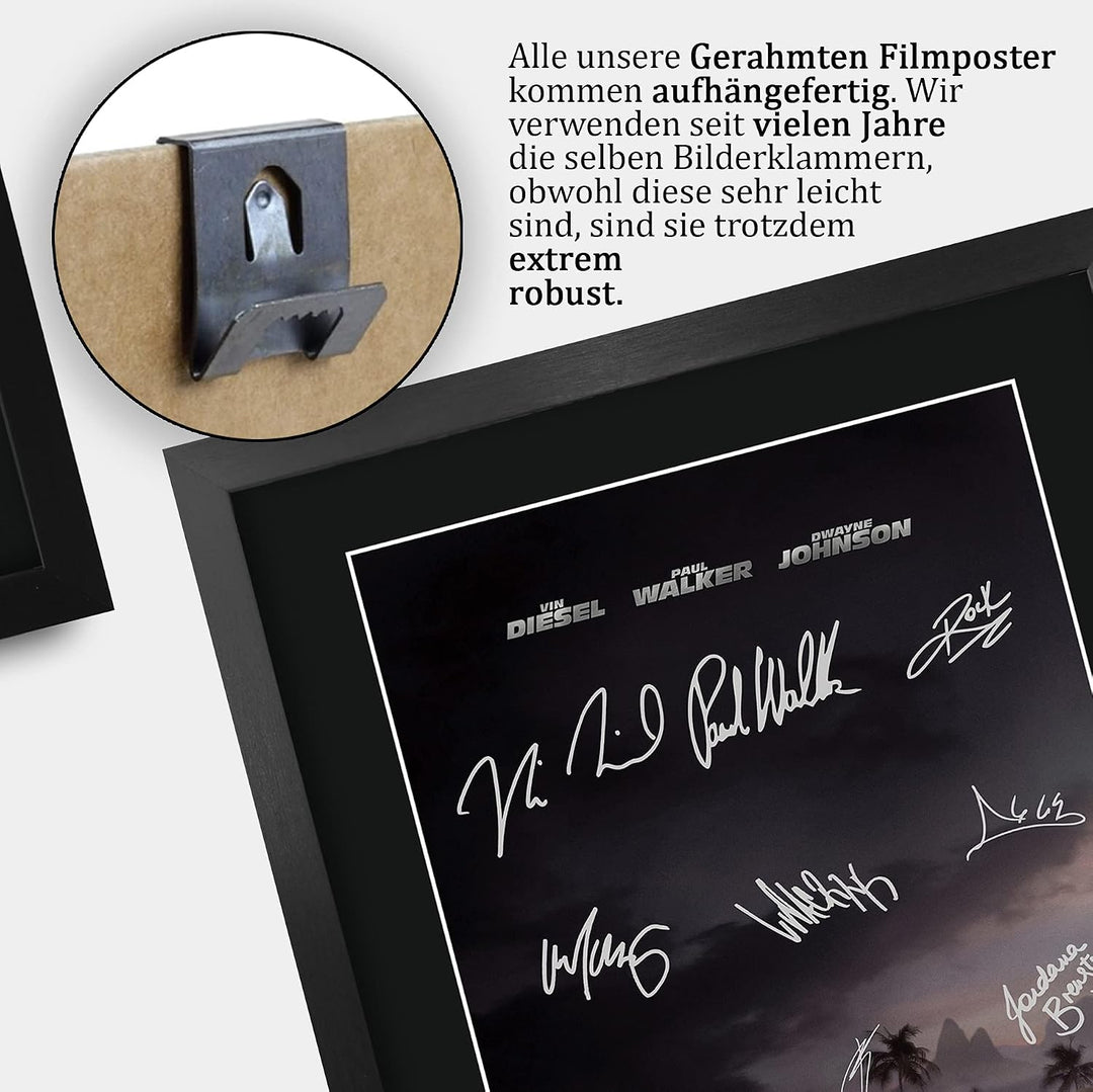HWC Trading FR A3 Fast Five Vin Diesel, Paul Walker Geschenke, gedrucktes Poster, signiertes Autogra