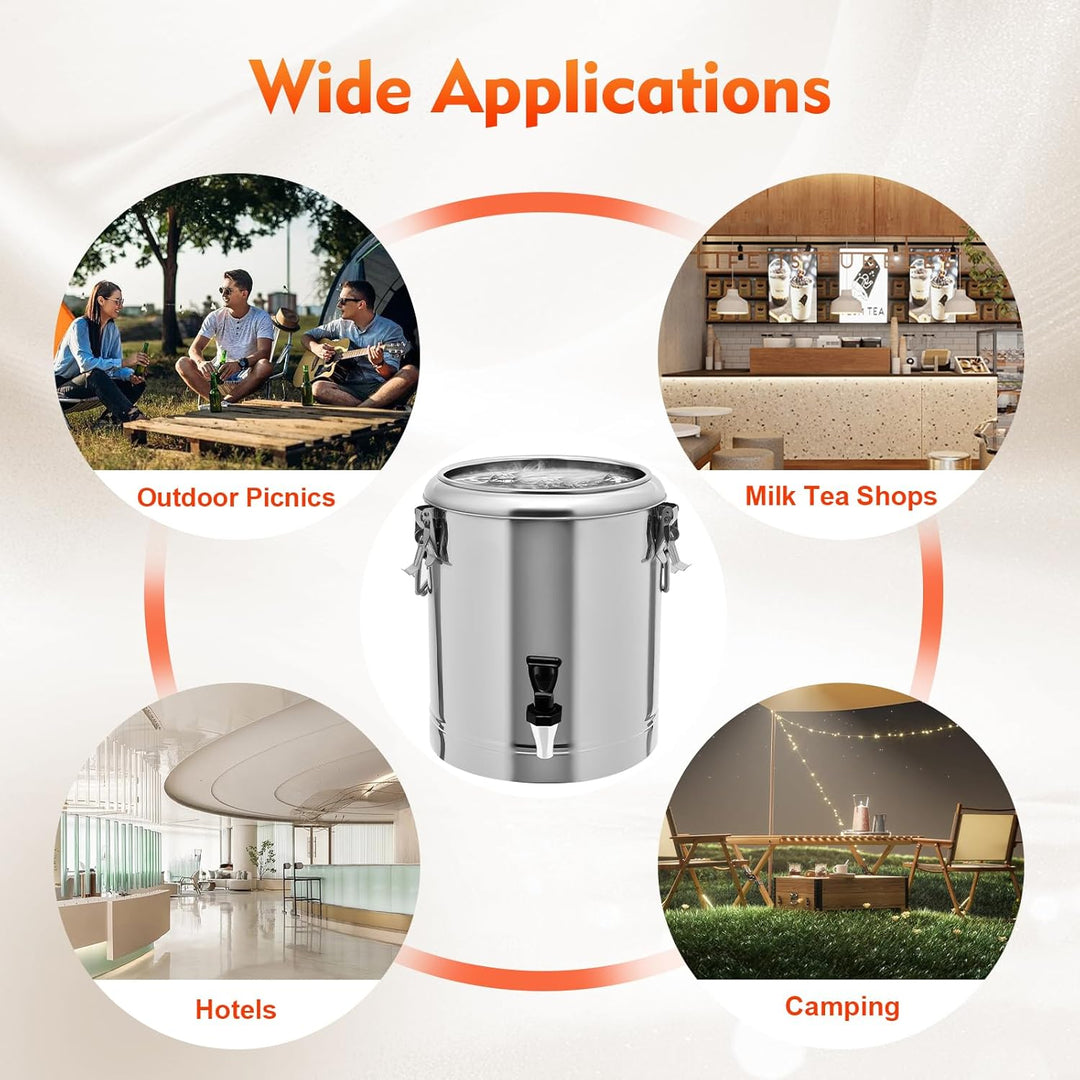 MINRS 14L Transport Thermobehälter Profi Gastro Edelstahl Thermotransportbehälter mit Tragegriffen,