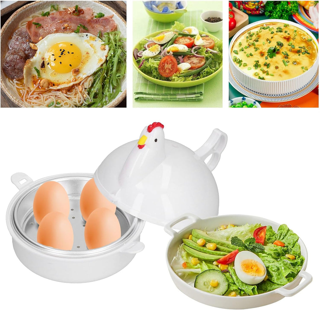 Mikrowellen-Eierkocher Für 4 Eier, Wilderer, Gekochte Eierkocher, Mikrowelle Für Hart, Weich Gekocht