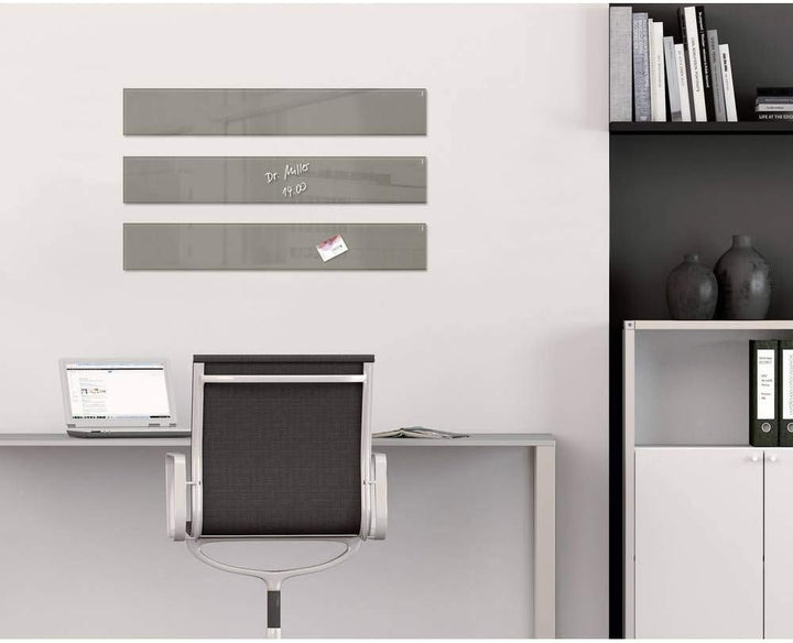 SIGEL GL108 kleine Premium Glas-Magnettafel 12 x 78 cm taupe hochglänzend, TÜV geprüft, einfache Mon
