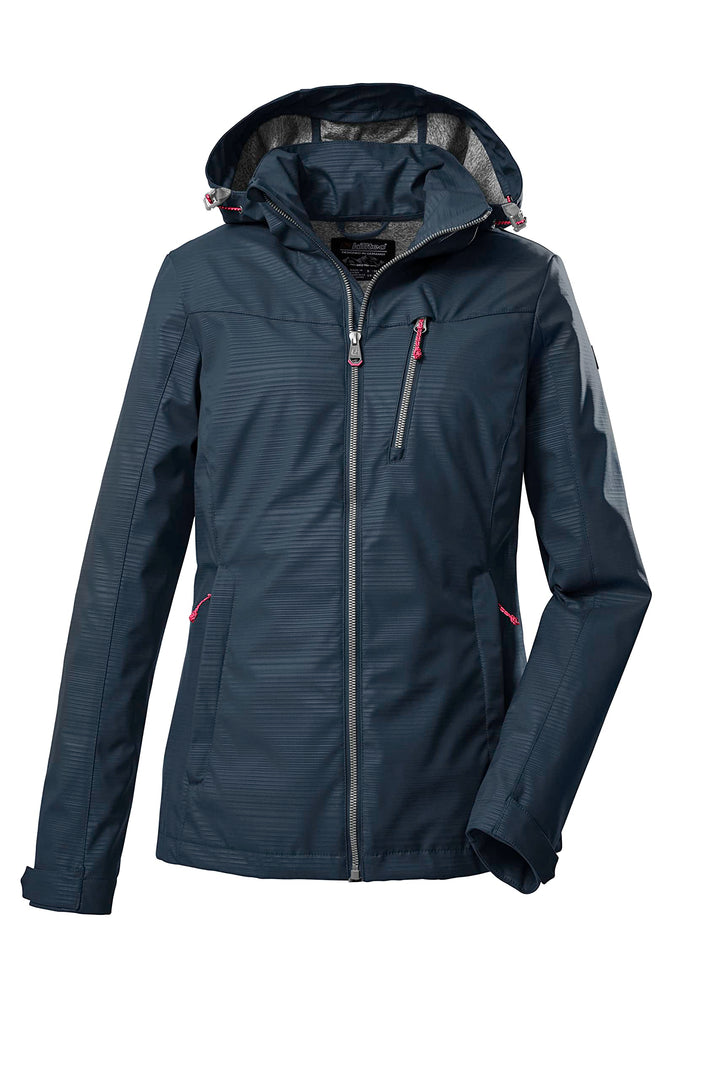 Killtec Damen Kos 91 Wmn Sftshll Jckt Softshelljacke/Outdoorjacke mit abzippbarer Kapuze 36 dunkelna
