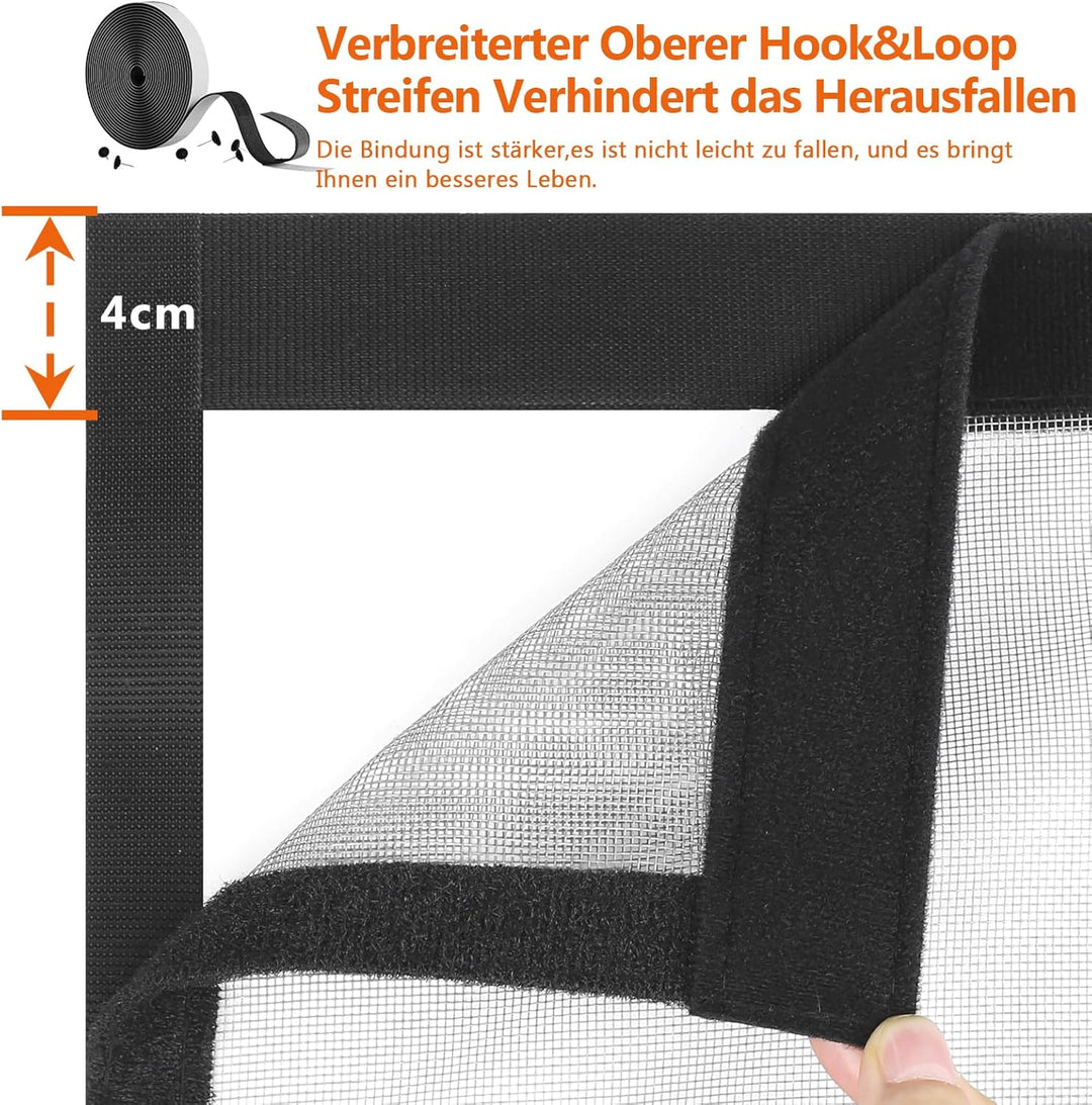 WochiTV Fliegengitter Tür Magnet 140 x 212cm Doppeltür Fliegengitter Tür Mit Magnetverschluss Ohne B