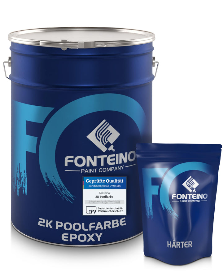 Fonteino 2K Schwimmbadfarbe Poolfarbe Betonbecken Schwimmbeckenfarbe Basaltgrau - 5Kg 5 kg (1er Pack