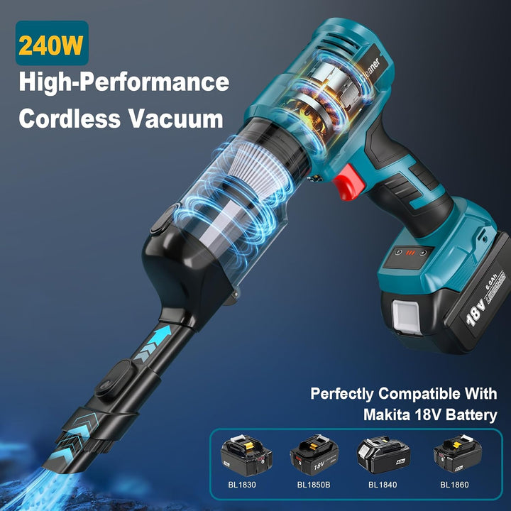 Adisipsoarin Akku Staubsauger für Makita 18V-Akku, 105 AW Starke Saugleistung, tragbar &amp; leicht für