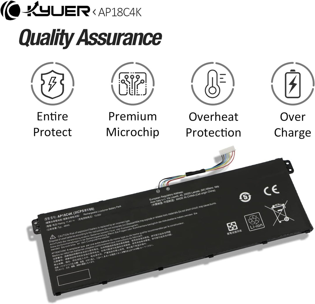 K KYUER 48Wh AP18C4K Laptop Akku für Acer Aspire 5 A514-52 A515-43 A515-44 A514-52G A515-43G A515-44