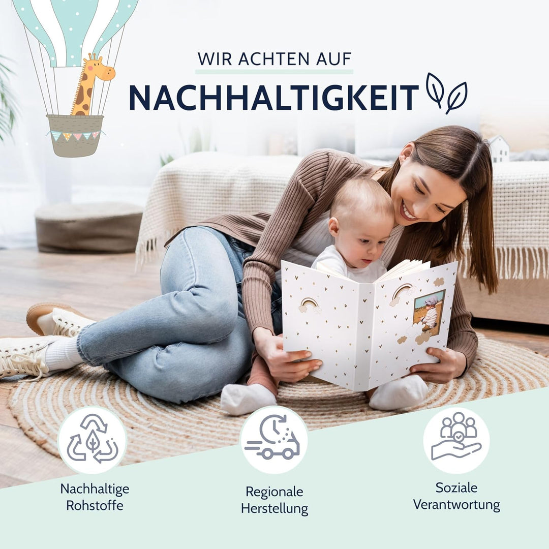 goldbuch Babyalbum Little Dream mit Ausstanzung für eigenes Bild, Leinenstruktur Fotoalbum, 58 weiss